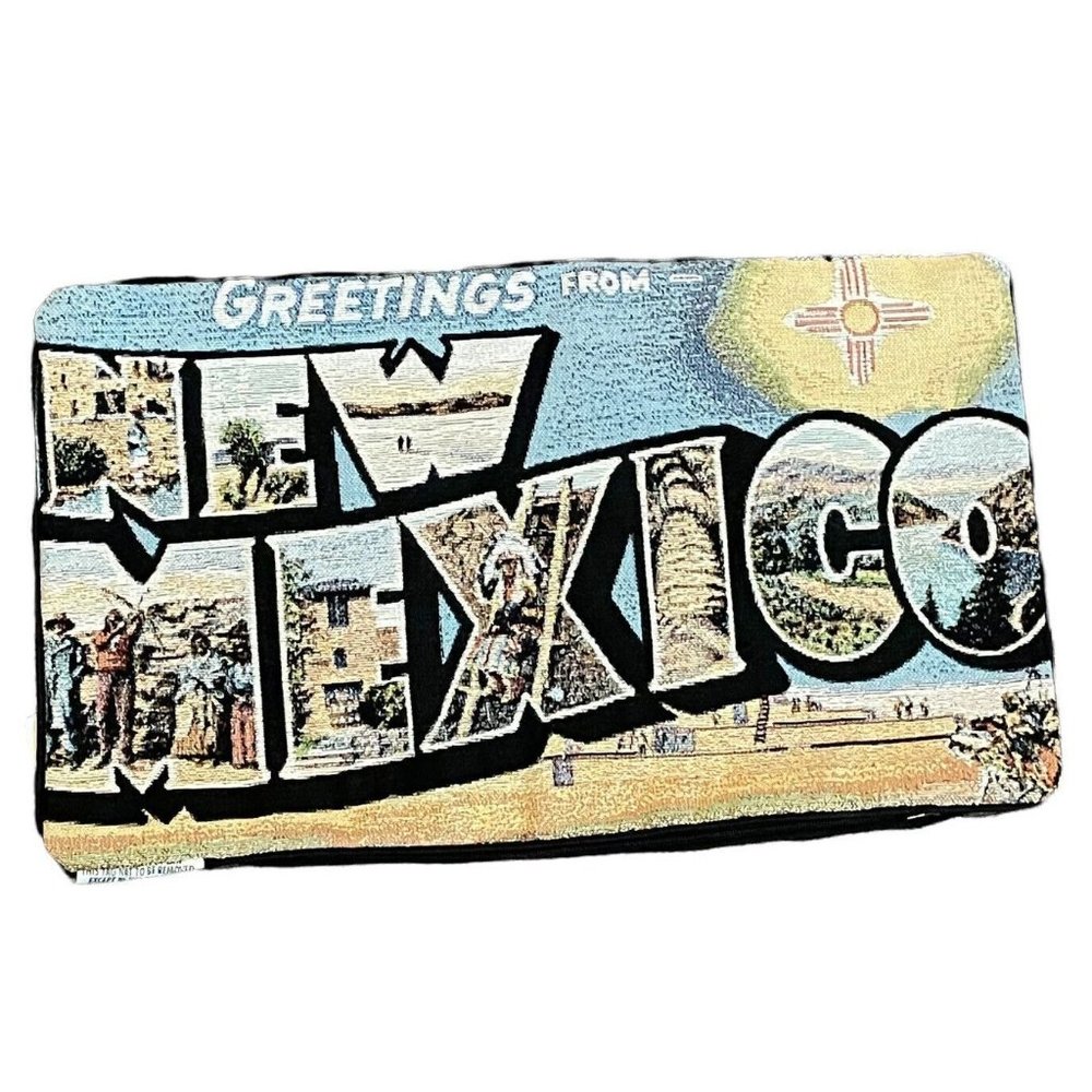 Pure Country Weavers Tapestry Pillow Cover Greetings From New Mexivo RETIRED NOS